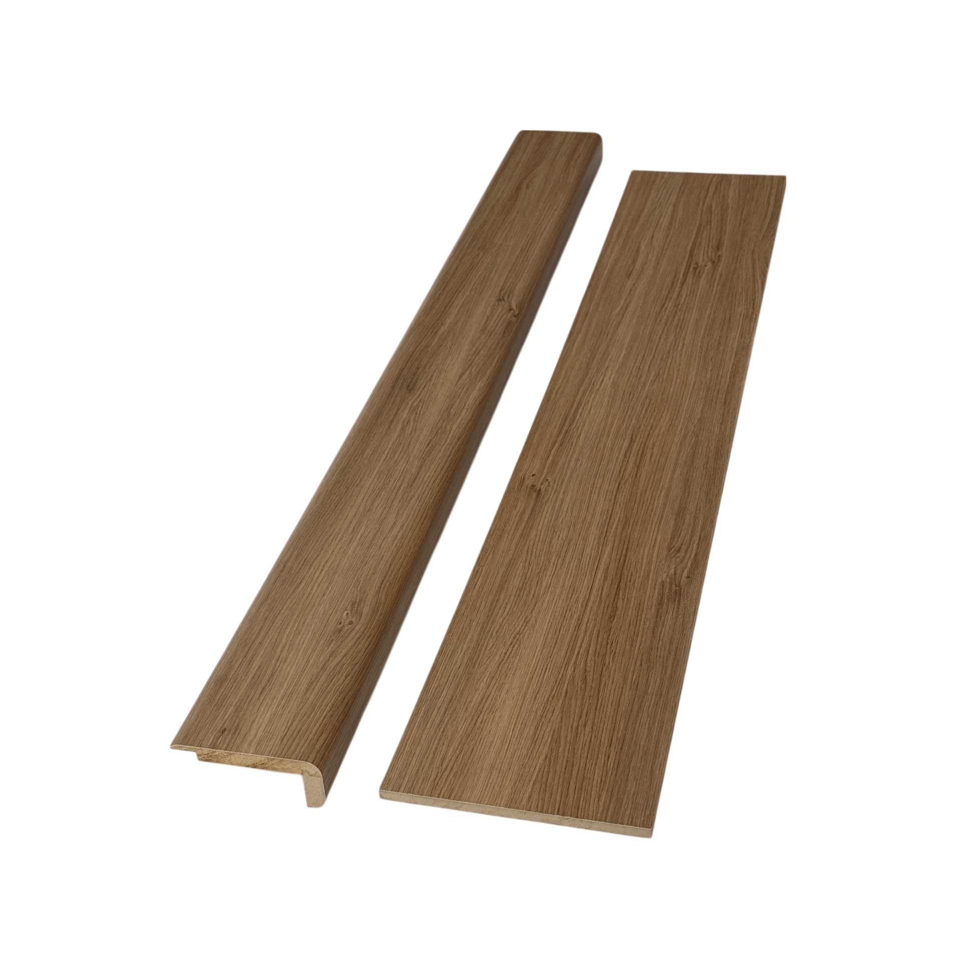 Light Oak Wood Grain Top Step Transition Stair Nose & Riser
