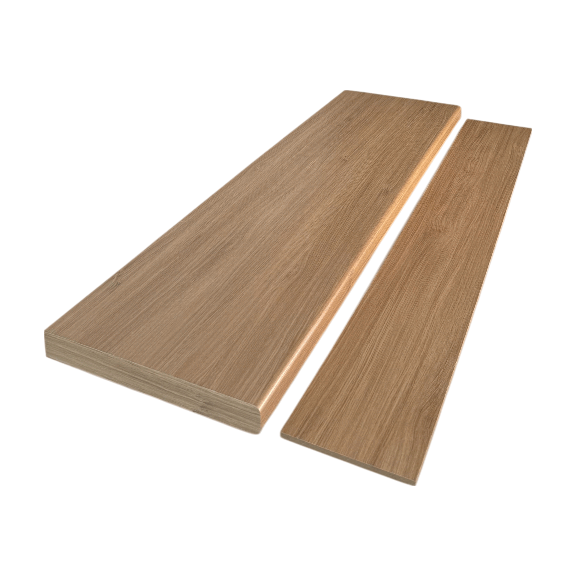 Light Oak Wood Grain Bullnose Stair Tread & Riser